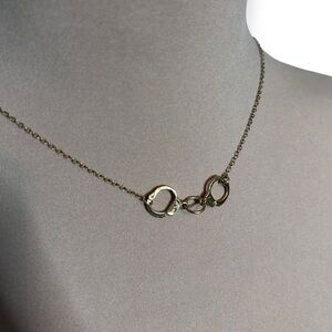 Jessica Matrasko Jewelry Tiny Handcuffs Necklace - Gold